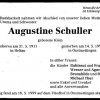 Klein Augustine 1911-1999 Todesanzeige